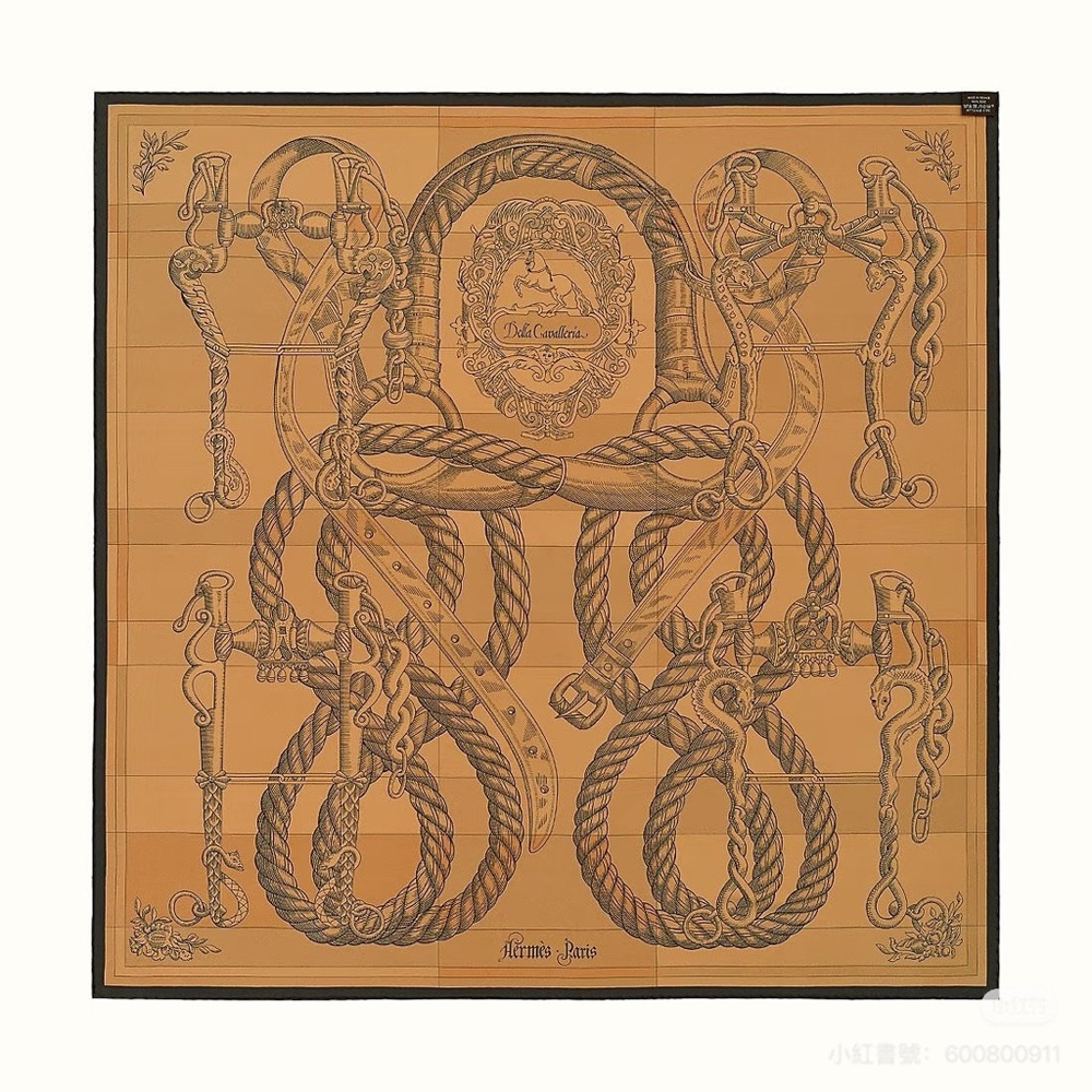 Hermes Scarf 90 CARRE DOUBLE FACE
DELLA
CAVALLERIA FINE
HG/MARRON/BEI GE/CARAM - Picture 6 of 8